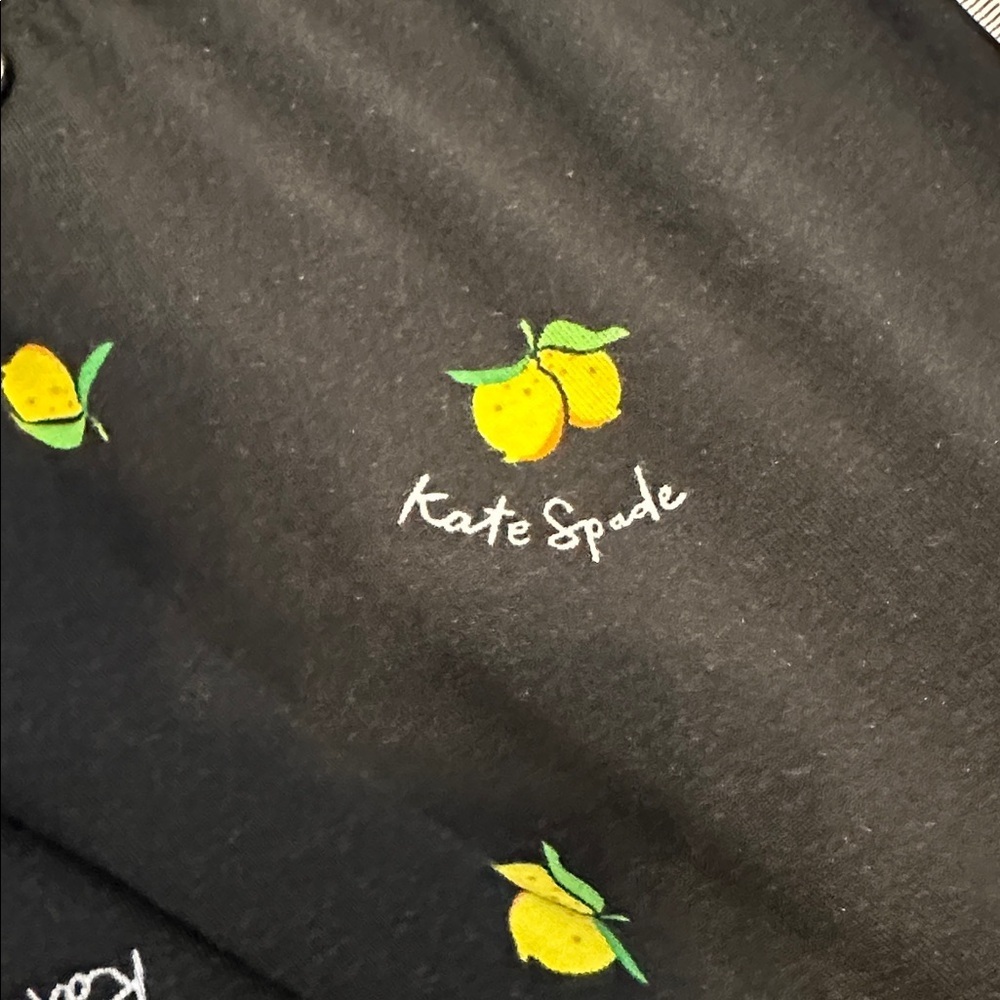 NWT Kate Spade Modal Short Set, Medium, Black Piped w/lemons - Picture 8 of 8